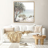 Shop Palm Tree Views (Square) Photo Canvas a coastal themed photography framed stretched canvas print from The Print Emporium wall artwork collection - Buy Australian made prints for the home and your interior decor space, TPE-452-CA-40X40-NF