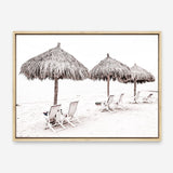 Shop Palm Umbrellas Photo Canvas Print a coastal themed photography framed stretched canvas print from The Print Emporium wall artwork collection - Buy Australian made prints for the home and your interior decor space, TPE-739-CA-35X46-NF