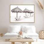 Shop Palm Umbrellas Photo Canvas Print a coastal themed photography framed stretched canvas print from The Print Emporium wall artwork collection - Buy Australian made prints for the home and your interior decor space, TPE-739-CA-35X46-NF