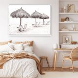 Shop Palm Umbrellas Photo Canvas Print a coastal themed photography framed stretched canvas print from The Print Emporium wall artwork collection - Buy Australian made prints for the home and your interior decor space, TPE-739-CA-35X46-NF
