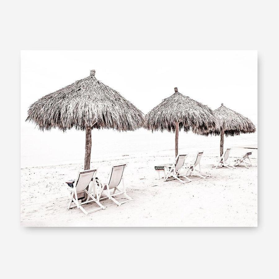 Shop Palm Umbrellas Photo Canvas Print a coastal themed photography framed stretched canvas print from The Print Emporium wall artwork collection - Buy Australian made prints for the home and your interior decor space, TPE-739-CA-35X46-NF