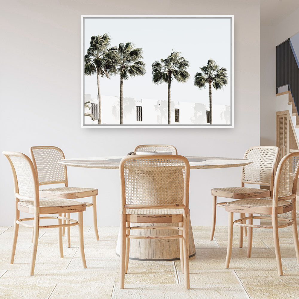 Shop Palm Villa Photo Canvas Print a coastal themed photography framed stretched canvas print from The Print Emporium wall artwork collection - Buy Australian made prints for the home and your interior decor space, TPE-1236-CA-35X46-NF