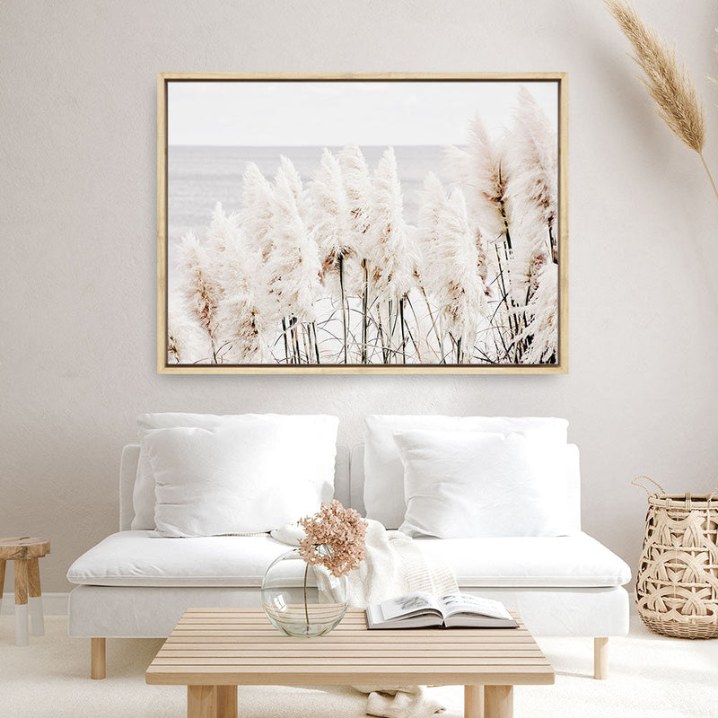 Shop Pampas Photo Canvas Print a coastal themed photography framed stretched canvas print from The Print Emporium wall artwork collection - Buy Australian made prints for the home and your interior decor space, TPE-851-CA-35X46-NF