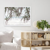 Shop Pandanus Palm Beach Photo Art Print a coastal themed photography wall art print from The Print Emporium wall artwork collection - Buy Australian made fine art poster and framed prints for the home and your interior decor, TPE-1166-AP