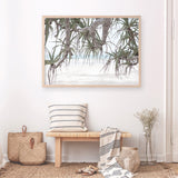 Shop Pandanus Palm Beach Photo Art Print a coastal themed photography wall art print from The Print Emporium wall artwork collection - Buy Australian made fine art poster and framed prints for the home and your interior decor, TPE-1166-AP