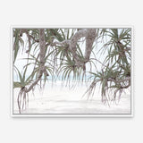 Shop Pandanus Palm Beach Photo Canvas Print a coastal themed photography framed stretched canvas print from The Print Emporium wall artwork collection - Buy Australian made prints for the home and your interior decor space, TPE-1166-CA-35X46-NF