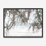Shop Pandanus Palm Beach Photo Canvas Print a coastal themed photography framed stretched canvas print from The Print Emporium wall artwork collection - Buy Australian made prints for the home and your interior decor space, TPE-1166-CA-35X46-NF