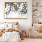 Shop Pandanus Palm Beach Photo Canvas Print a coastal themed photography framed stretched canvas print from The Print Emporium wall artwork collection - Buy Australian made prints for the home and your interior decor space, TPE-1166-CA-35X46-NF