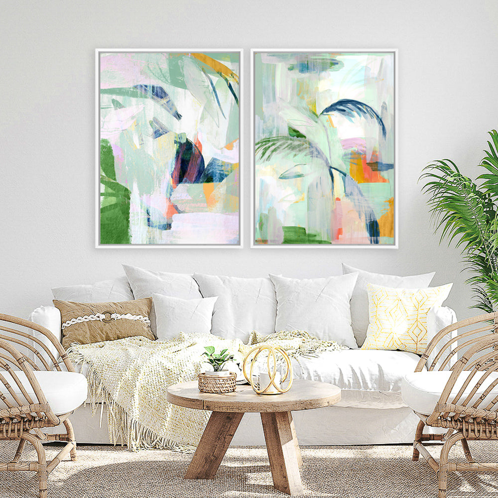 Shop Paradise Sunrise I Canvas Print a painted abstract themed framed canvas wall art print from The Print Emporium artwork collection - Buy Australian made fine art painting style stretched canvas prints for the home and your interior decor space, TPE-PC-HN056-CA-35X46-NF