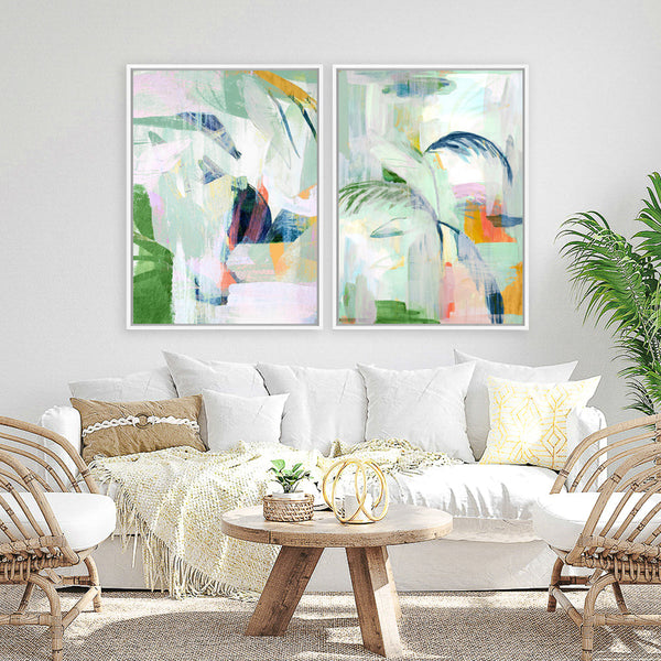 Shop Paradise Sunrise I Canvas Print a painted abstract themed framed canvas wall art print from The Print Emporium artwork collection - Buy Australian made fine art painting style stretched canvas prints for the home and your interior decor space, TPE-PC-HN056-CA-35X46-NF