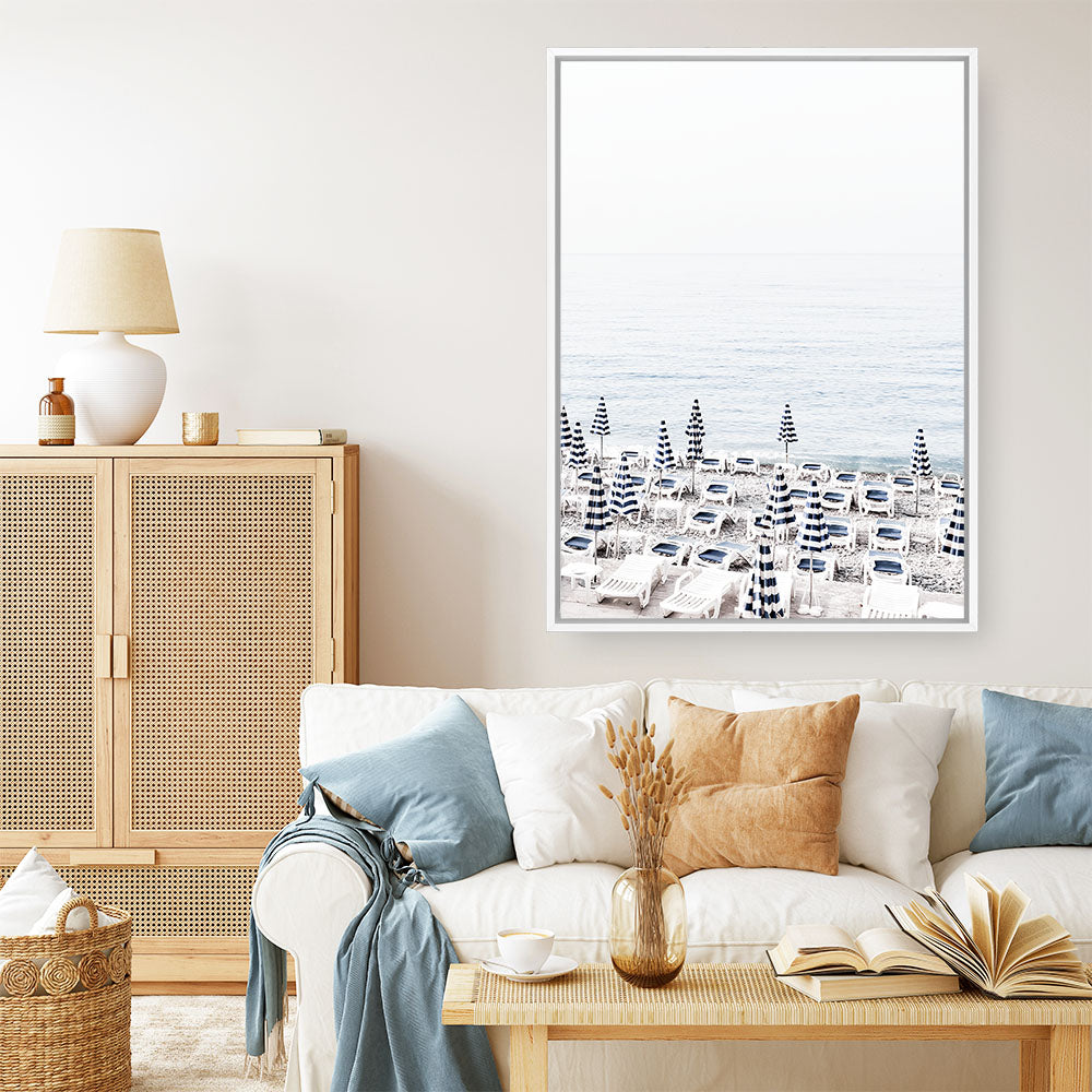 Shop Parasols II Photo Canvas Print a coastal themed photography framed stretched canvas print from The Print Emporium wall artwork collection - Buy Australian made prints for the home and your interior decor space, TPE-563-CA-35X46-NF