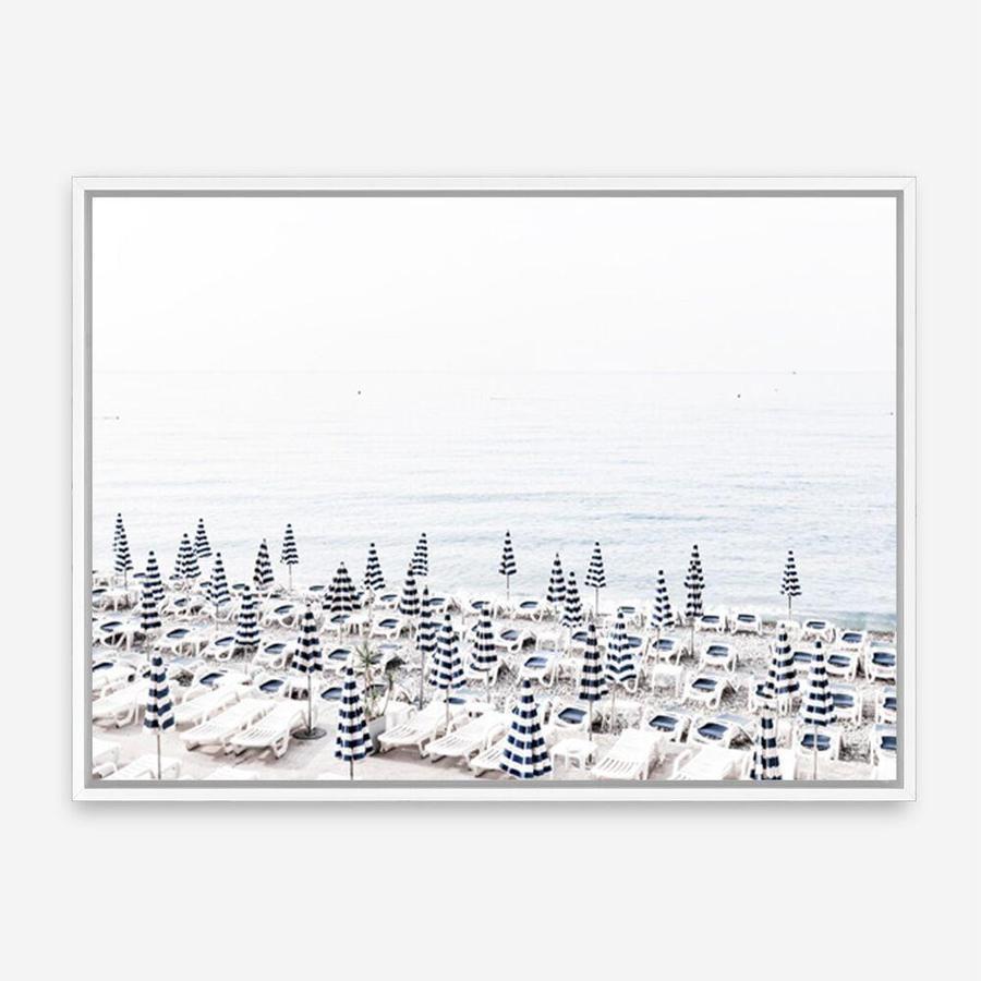Shop Parasols III Photo Canvas Print a coastal themed photography framed stretched canvas print from The Print Emporium wall artwork collection - Buy Australian made prints for the home and your interior decor space, TPE-561-CA-35X46-NF