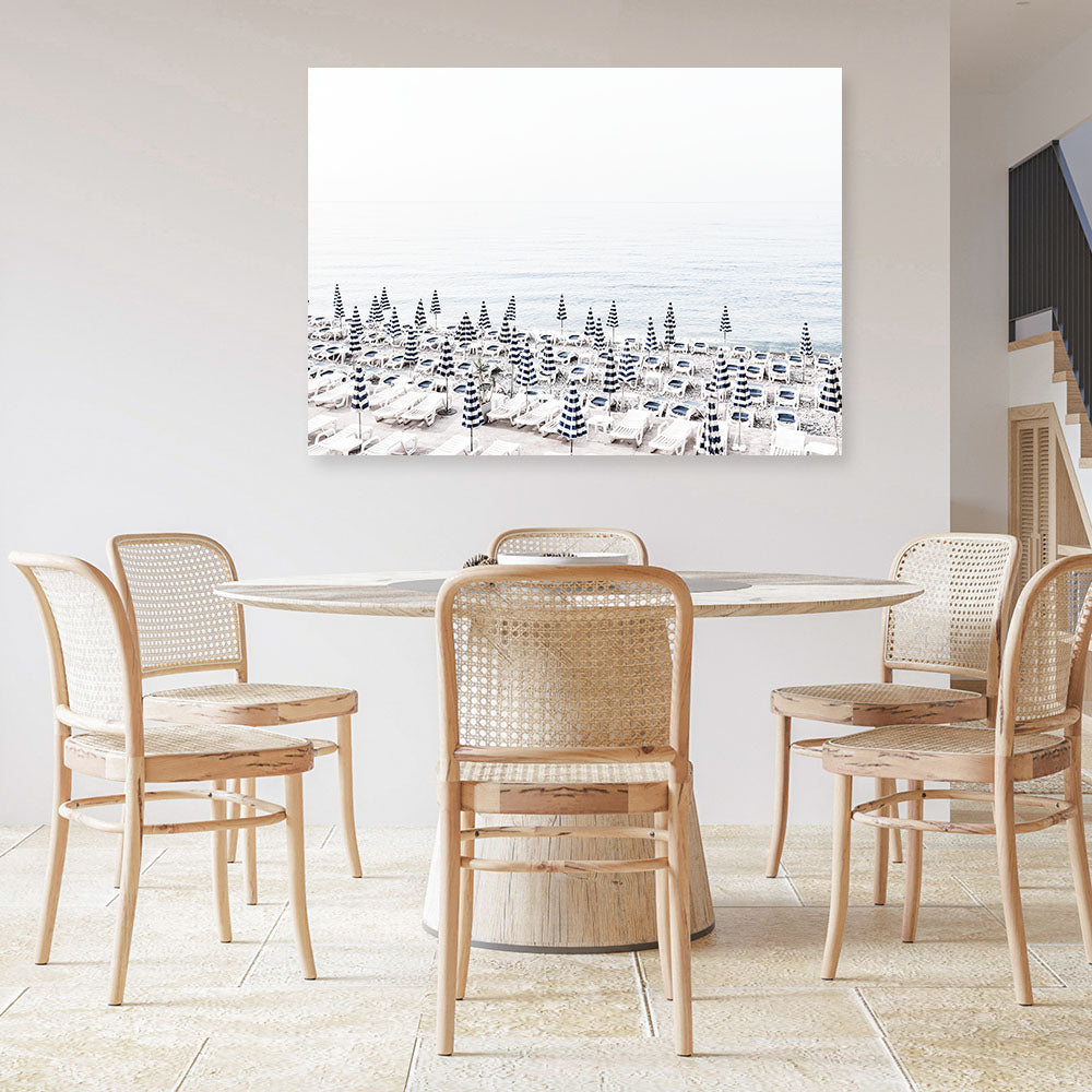 Shop Parasols III Photo Canvas Print a coastal themed photography framed stretched canvas print from The Print Emporium wall artwork collection - Buy Australian made prints for the home and your interior decor space, TPE-561-CA-35X46-NF