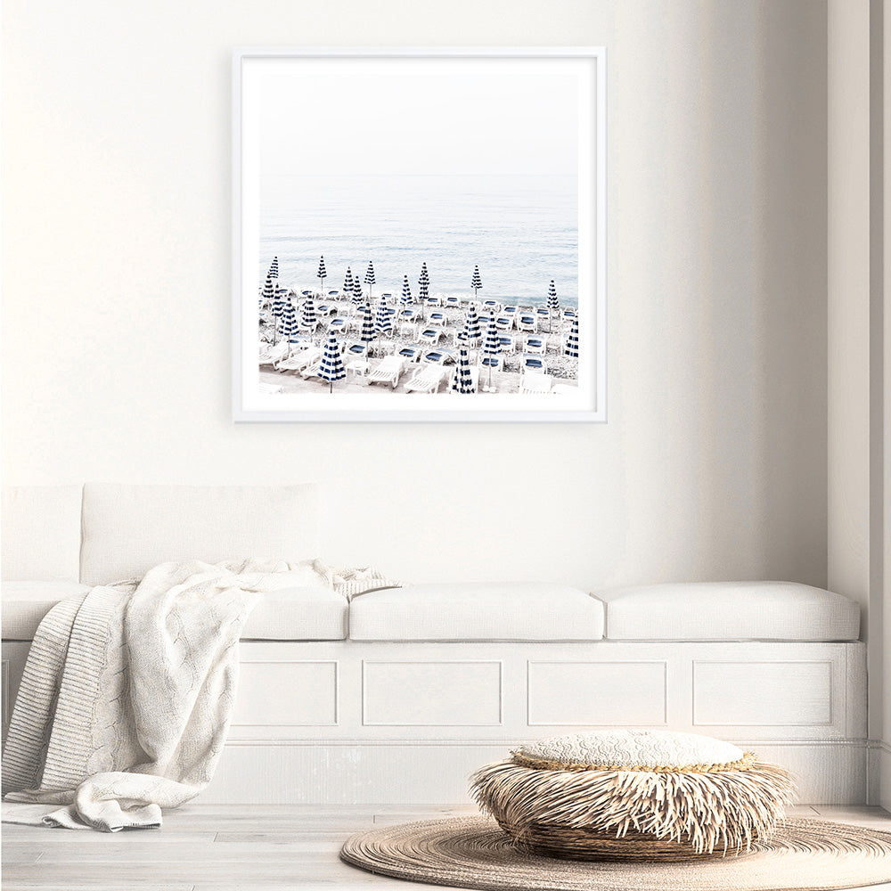 Shop Parasols IV (Square) Photo Art Print a coastal themed photography wall art print from The Print Emporium wall artwork collection - Buy Australian made fine art poster and framed prints for the home and your interior decor, TPE-564-AP