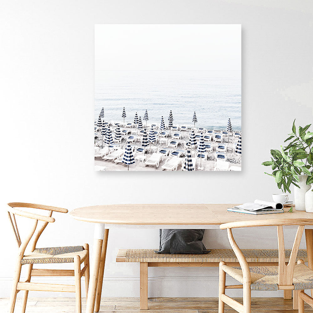 Shop Parasols IV (Square) Photo Canvas a coastal themed photography framed stretched canvas print from The Print Emporium wall artwork collection - Buy Australian made prints for the home and your interior decor space, TPE-564-CA-40X40-NF