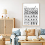 Shop Paris Building B&W II Art Print a Paris France fashion style themed painted wall art print from The Print Emporium wall artwork collection - Buy Australian made fine art painting style poster and framed prints for the home and your interior decor room, TPE-737-AP