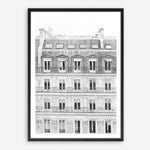 Shop Paris Building B&W II Art Print a Paris France fashion style themed painted wall art print from The Print Emporium wall artwork collection - Buy Australian made fine art painting style poster and framed prints for the home and your interior decor room, TPE-737-AP