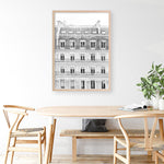 Shop Paris Building B&W II Art Print a Paris France fashion style themed painted wall art print from The Print Emporium wall artwork collection - Buy Australian made fine art painting style poster and framed prints for the home and your interior decor room, TPE-737-AP