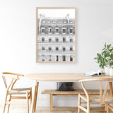 Shop Paris Building B&W II Art Print a Paris France fashion style themed painted wall art print from The Print Emporium wall artwork collection - Buy Australian made fine art painting style poster and framed prints for the home and your interior decor room, TPE-737-AP