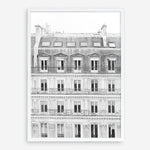 Shop Paris Building B&W II Art Print a Paris France fashion style themed painted wall art print from The Print Emporium wall artwork collection - Buy Australian made fine art painting style poster and framed prints for the home and your interior decor room, TPE-737-AP