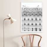 Shop Paris Building B&W II Art Print a Paris France fashion style themed painted wall art print from The Print Emporium wall artwork collection - Buy Australian made fine art painting style poster and framed prints for the home and your interior decor room, TPE-737-AP