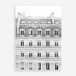 Shop Paris Building B&W II Art Print a Paris France fashion style themed painted wall art print from The Print Emporium wall artwork collection - Buy Australian made fine art painting style poster and framed prints for the home and your interior decor room, TPE-737-AP