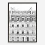 Shop Paris Building B&W II Art Print a Paris France fashion style themed painted wall art print from The Print Emporium wall artwork collection - Buy Australian made fine art painting style poster and framed prints for the home and your interior decor room, TPE-737-AP