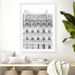 Shop Paris Building B&W II Art Print a Paris France fashion style themed painted wall art print from The Print Emporium wall artwork collection - Buy Australian made fine art painting style poster and framed prints for the home and your interior decor room, TPE-737-AP