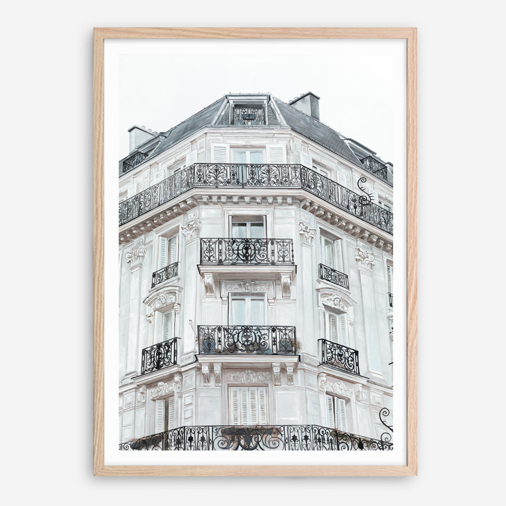 Shop Paris Building I Art Print a Paris France fashion style themed painted wall art print from The Print Emporium wall artwork collection - Buy Australian made fine art painting style poster and framed prints for the home and your interior decor room, TPE-654-AP