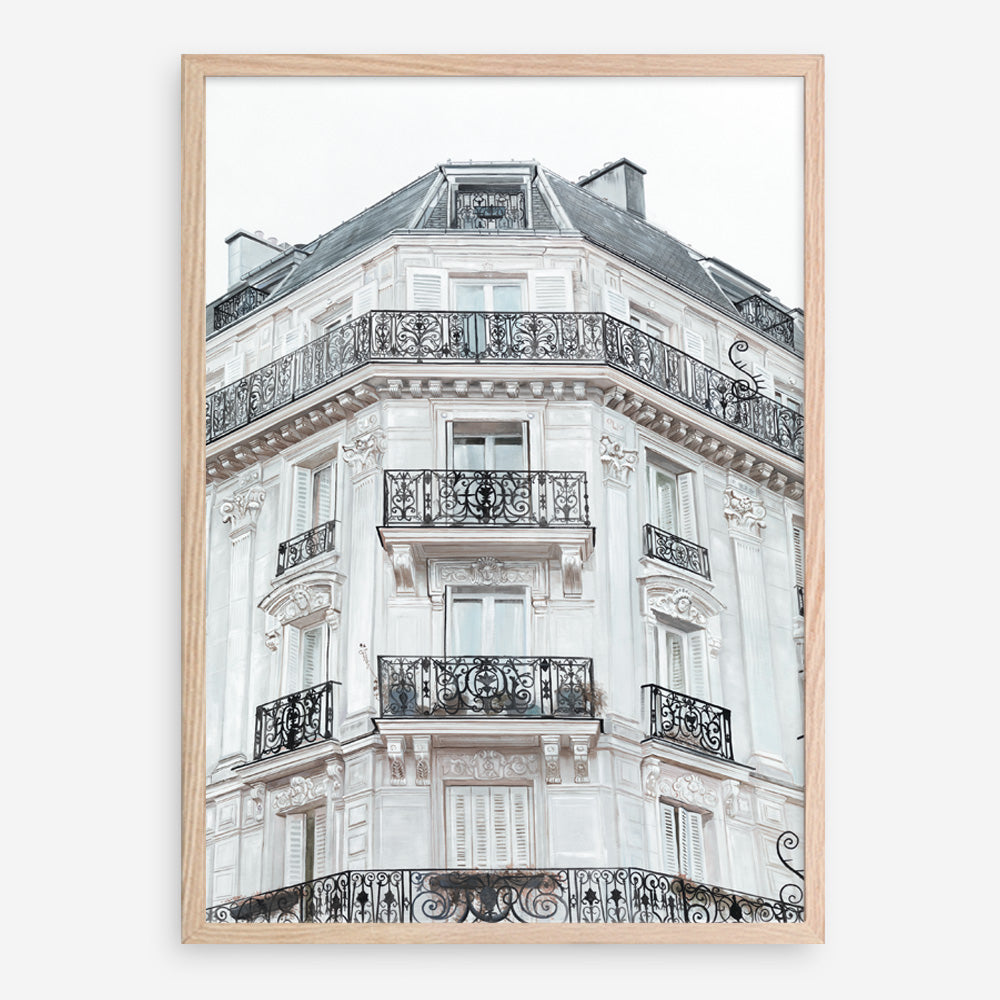 Shop Paris Building I Art Print a Paris France fashion style themed painted wall art print from The Print Emporium wall artwork collection - Buy Australian made fine art painting style poster and framed prints for the home and your interior decor room, TPE-654-AP