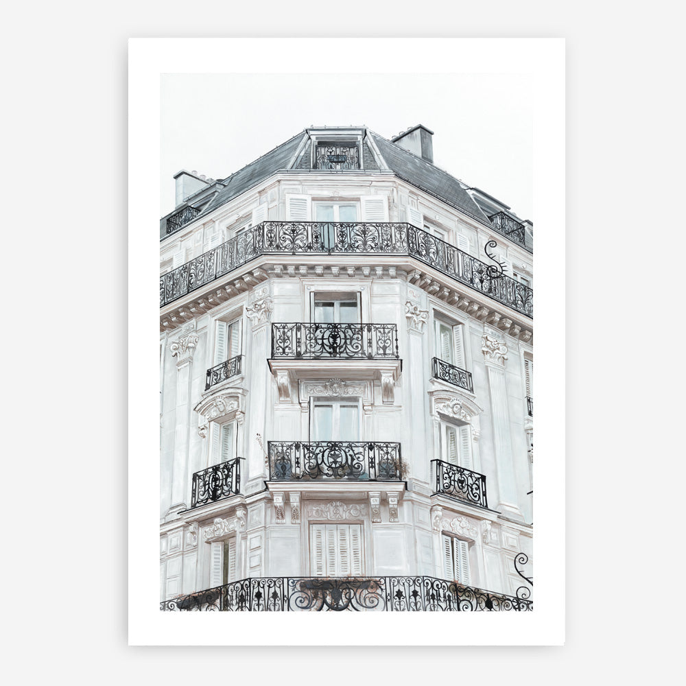 Shop Paris Building I Art Print a Paris France fashion style themed painted wall art print from The Print Emporium wall artwork collection - Buy Australian made fine art painting style poster and framed prints for the home and your interior decor room, TPE-654-AP