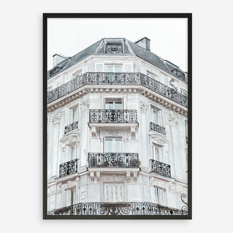 Shop Paris Building I Art Print a Paris France fashion style themed painted wall art print from The Print Emporium wall artwork collection - Buy Australian made fine art painting style poster and framed prints for the home and your interior decor room, TPE-654-AP