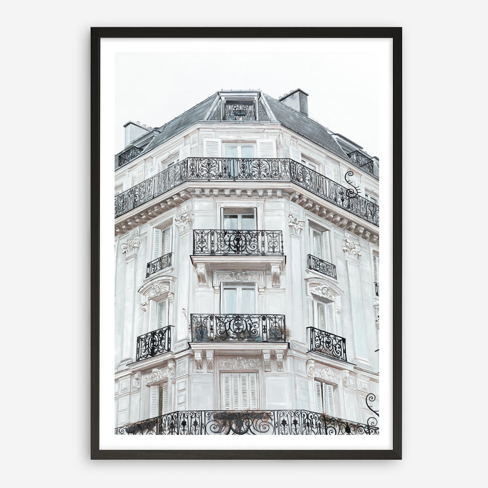 Shop Paris Building I Art Print a Paris France fashion style themed painted wall art print from The Print Emporium wall artwork collection - Buy Australian made fine art painting style poster and framed prints for the home and your interior decor room, TPE-654-AP