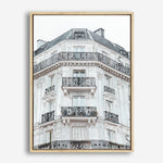 Shop Paris Building I Canvas Print a Paris France Fashion style themed painted framed canvas wall art print from The Print Emporium artwork collection - Buy Australian made fine art painting style stretched canvas prints for the home and your interior decor space, TPE-654-CA-35X46-NF