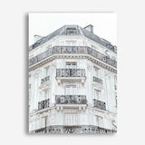 Shop Paris Building I Canvas Print a Paris France Fashion style themed painted framed canvas wall art print from The Print Emporium artwork collection - Buy Australian made fine art painting style stretched canvas prints for the home and your interior decor space, TPE-654-CA-35X46-NF