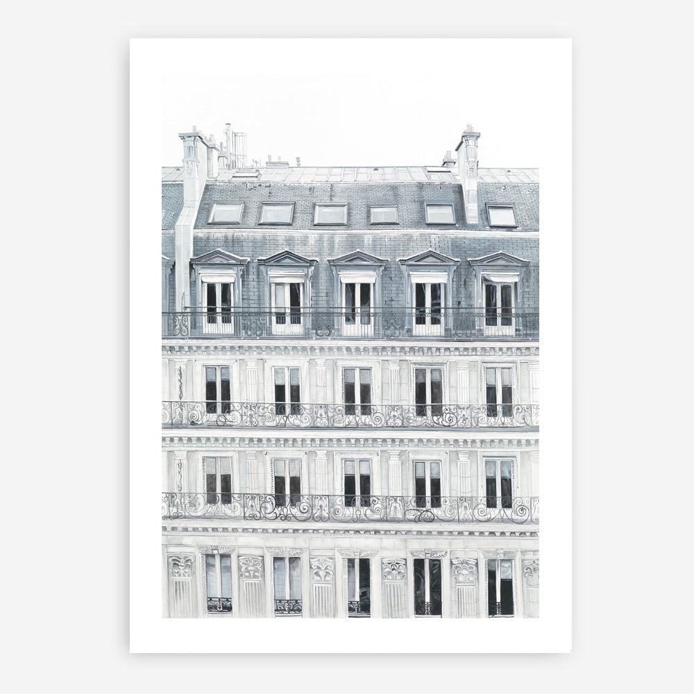 Shop Paris Building II Art Print a Paris France fashion style themed painted wall art print from The Print Emporium wall artwork collection - Buy Australian made fine art painting style poster and framed prints for the home and your interior decor room, TPE-655-AP