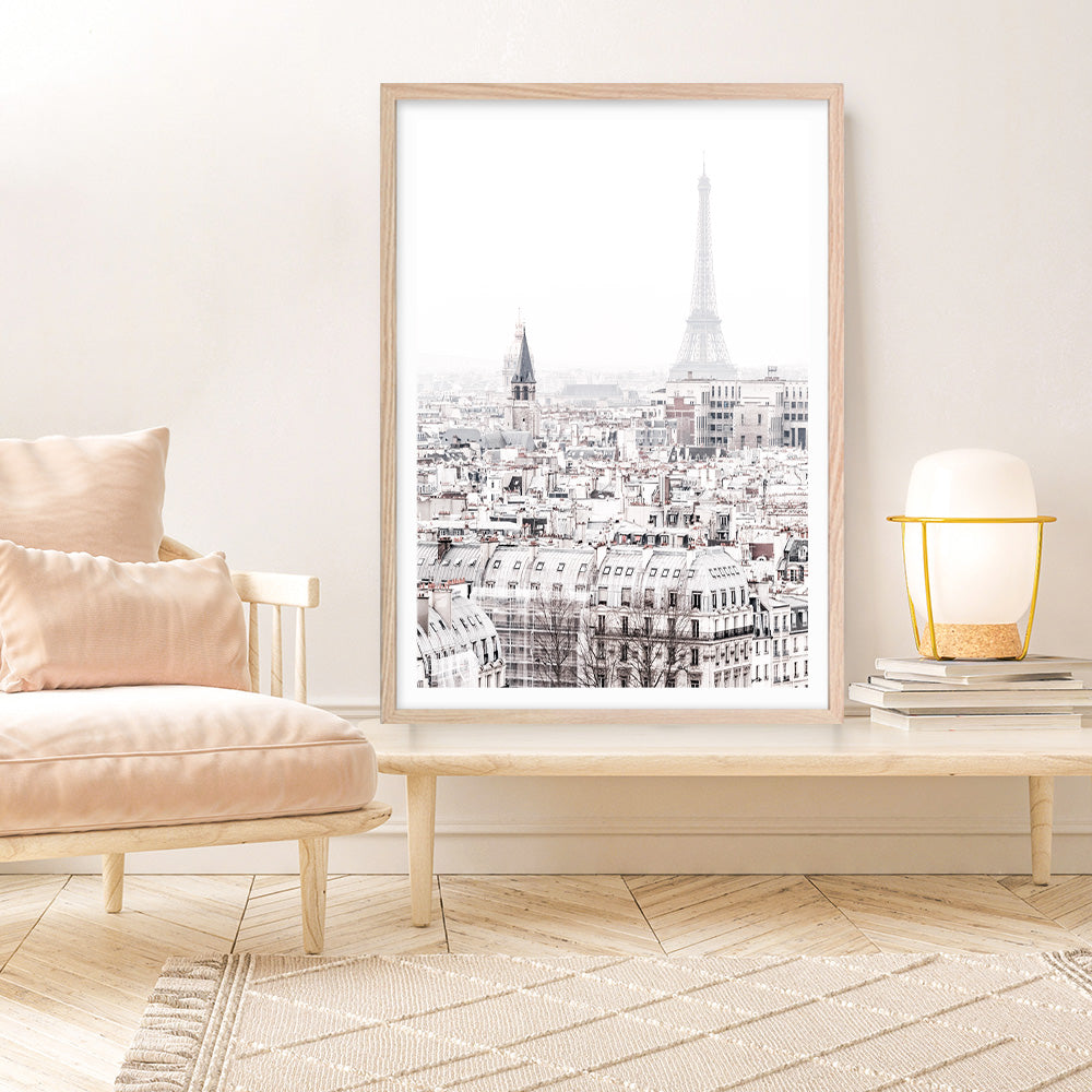 Shop Paris Rooftops Photo Art Print an Eiffel Tower France themed photography wall art print from The Print Emporium wall artwork collection - Buy Australian made fine art poster and framed prints for the home and your interior decor room, TPE-747-AP