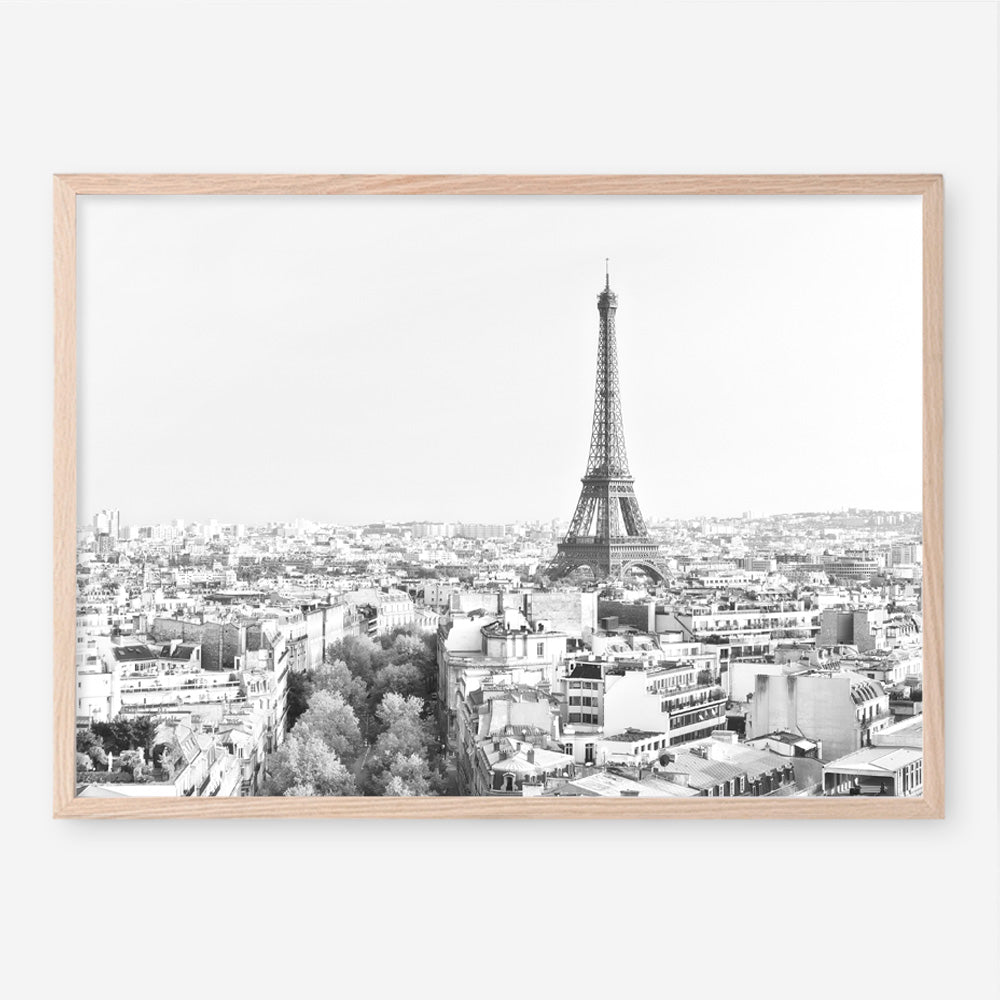 Shop Paris Skyline B&W Photo Art Print an Eiffel Tower France themed photography wall art print from The Print Emporium wall artwork collection - Buy Australian made fine art poster and framed prints for the home and your interior decor room, TPE-298-AP