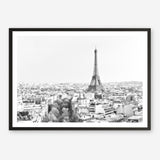 Shop Paris Skyline B&W Photo Art Print an Eiffel Tower France themed photography wall art print from The Print Emporium wall artwork collection - Buy Australian made fine art poster and framed prints for the home and your interior decor room, TPE-298-AP