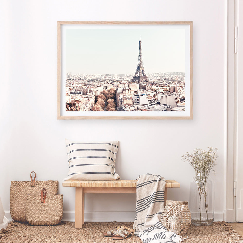 Shop Paris Skyline Photo Art Print an Eiffel Tower France themed photography wall art print from The Print Emporium wall artwork collection - Buy Australian made fine art poster and framed prints for the home and your interior decor room, TPE-297-AP