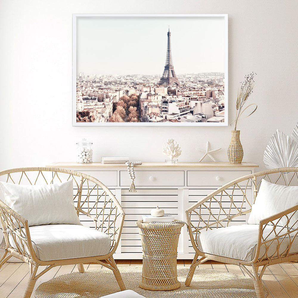 Shop Paris Skyline Photo Art Print an Eiffel Tower France themed photography wall art print from The Print Emporium wall artwork collection - Buy Australian made fine art poster and framed prints for the home and your interior decor room, TPE-297-AP