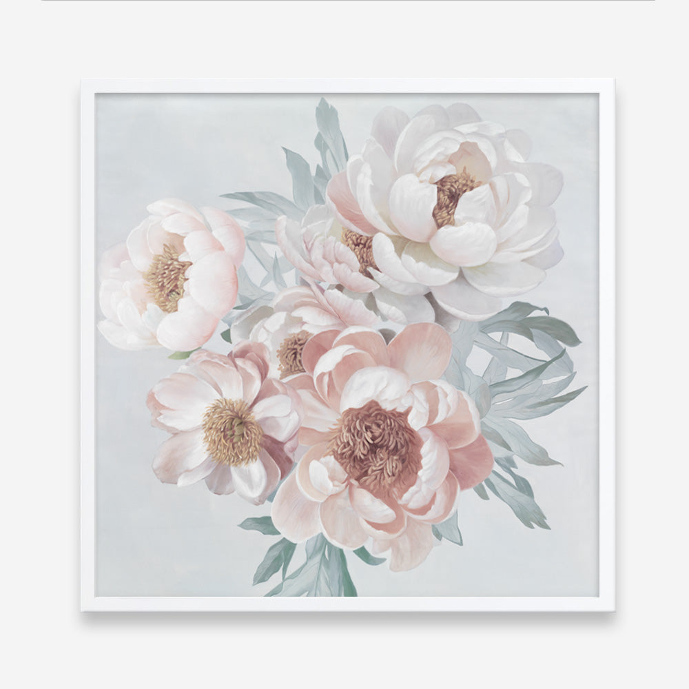 Shop Pastel Bouquet (Square) Art Print a floral themed painted wall art print from The Print Emporium wall artwork collection - Buy Australian made fine art painting style poster and framed prints for the home and your interior decor room, TPE-316-AP