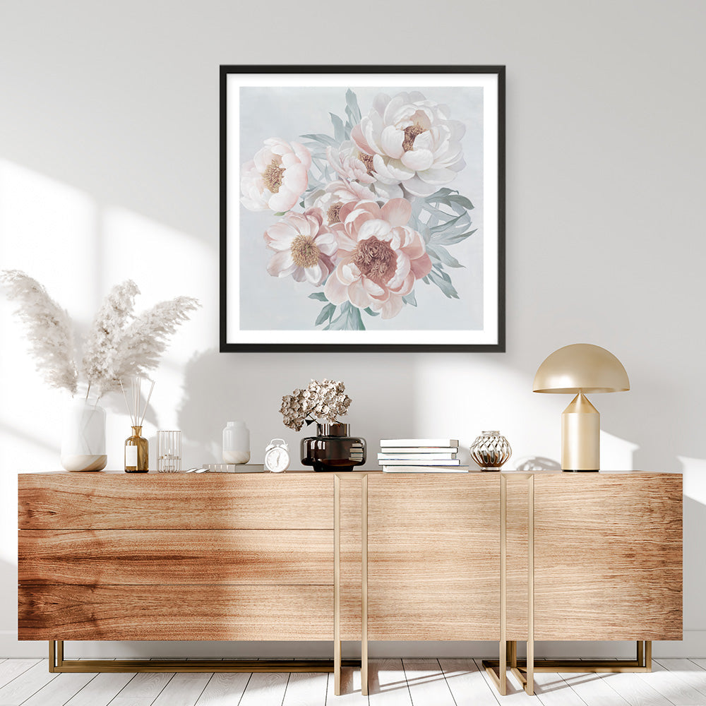 Shop Pastel Bouquet (Square) Art Print a floral themed painted wall art print from The Print Emporium wall artwork collection - Buy Australian made fine art painting style poster and framed prints for the home and your interior decor room, TPE-316-AP