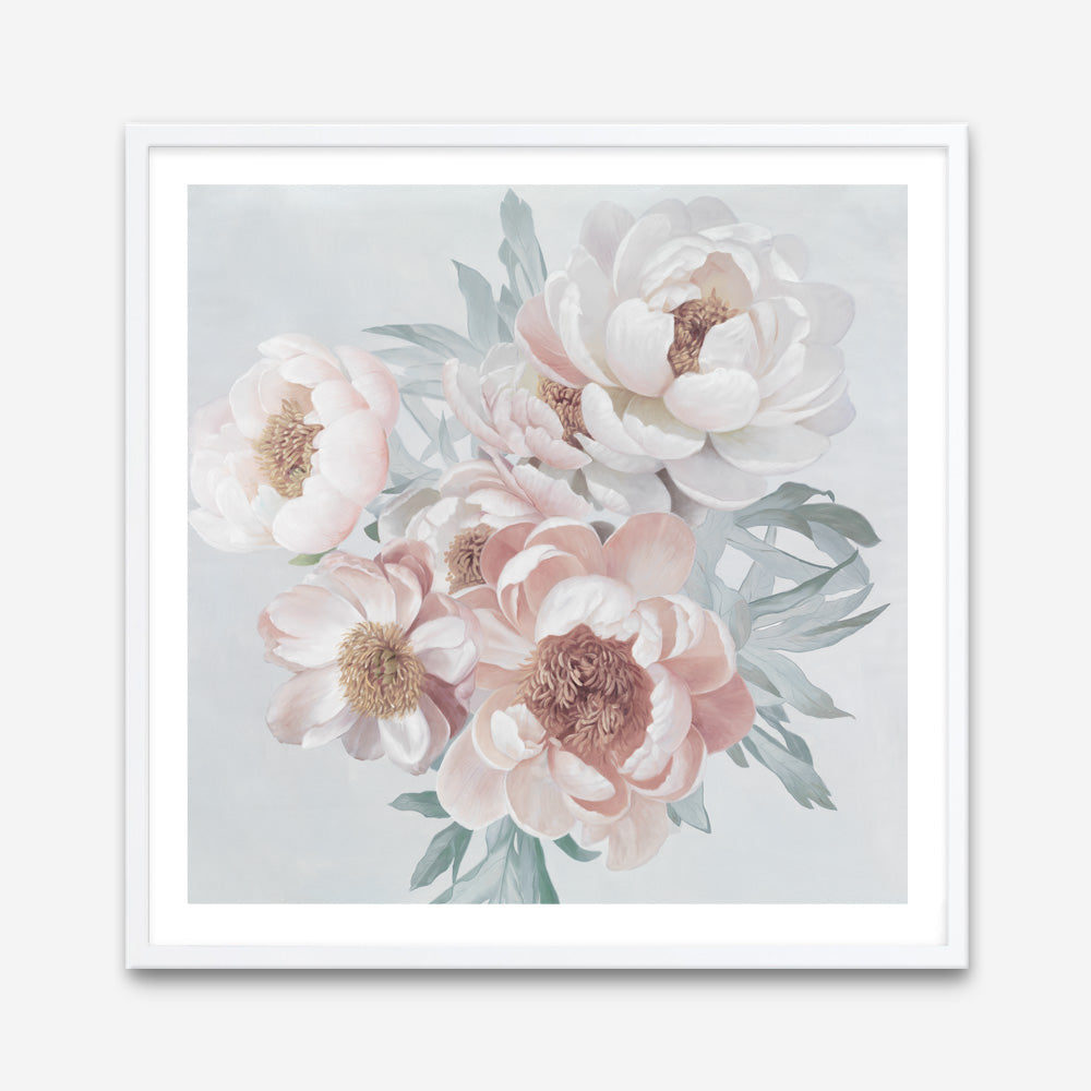 Shop Pastel Bouquet (Square) Art Print a floral themed painted wall art print from The Print Emporium wall artwork collection - Buy Australian made fine art painting style poster and framed prints for the home and your interior decor room, TPE-316-AP