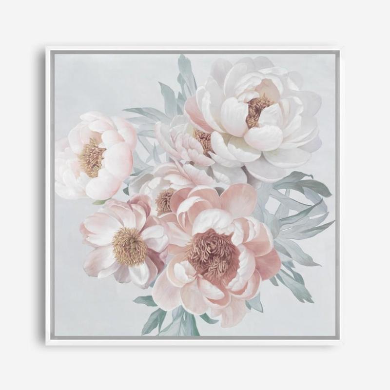 Shop Pastel Bouquet (Square) Canvas Print a floral themed painted framed canvas wall art print from The Print Emporium artwork collection - Buy Australian made fine art painting style stretched canvas prints for the home and your interior decor space, TPE-316-CA-40X40-NF