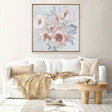 Shop Pastel Bouquet (Square) Canvas Print a floral themed painted framed canvas wall art print from The Print Emporium artwork collection - Buy Australian made fine art painting style stretched canvas prints for the home and your interior decor space, TPE-316-CA-40X40-NF