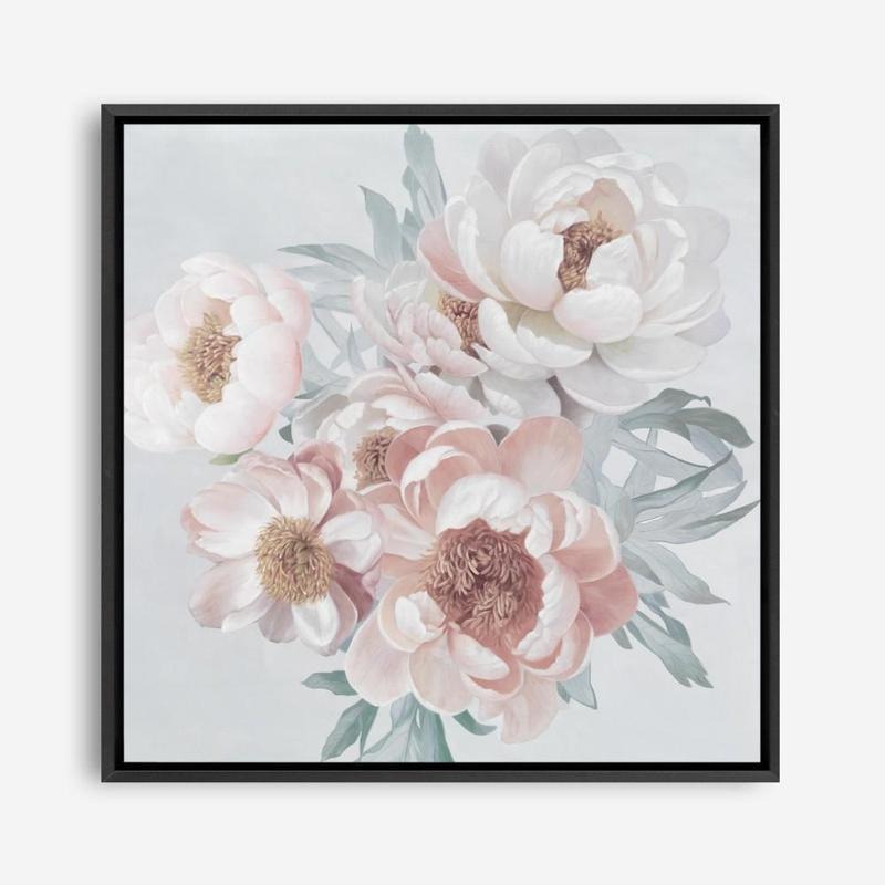Shop Pastel Bouquet (Square) Canvas Print a floral themed painted framed canvas wall art print from The Print Emporium artwork collection - Buy Australian made fine art painting style stretched canvas prints for the home and your interior decor space, TPE-316-CA-40X40-NF