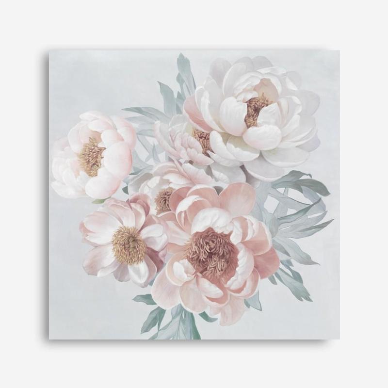 Shop Pastel Bouquet (Square) Canvas Print a floral themed painted framed canvas wall art print from The Print Emporium artwork collection - Buy Australian made fine art painting style stretched canvas prints for the home and your interior decor space, TPE-316-CA-40X40-NF