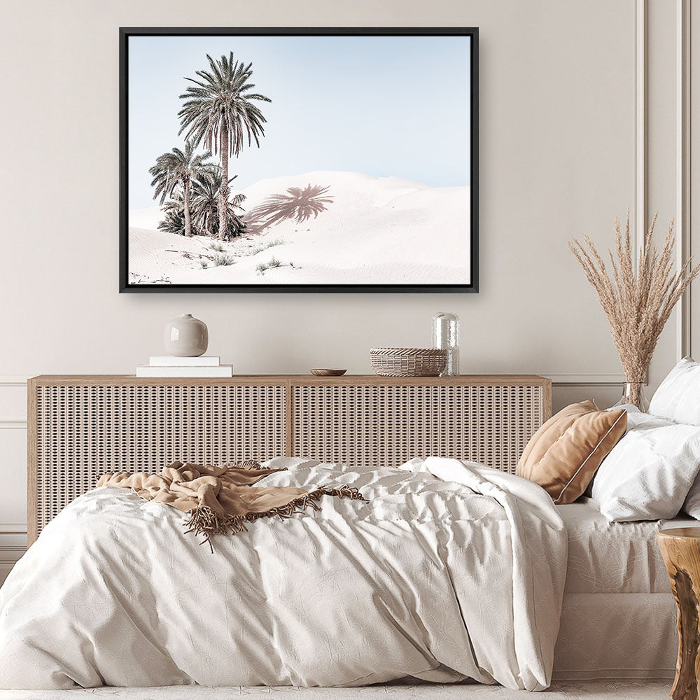 Shop Pastel Desert Photo Canvas Print a Moroccan desert boho themed photography framed stretched canvas print from The Print Emporium wall artwork collection - Buy Australian made prints for the home and your interior decor space, TPE-819-CA-35X46-NF