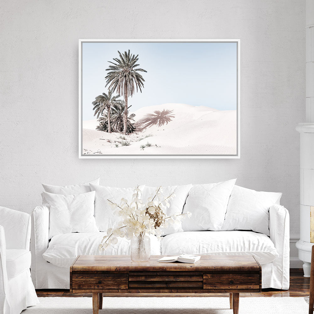 Shop Pastel Desert Photo Canvas Print a Moroccan desert boho themed photography framed stretched canvas print from The Print Emporium wall artwork collection - Buy Australian made prints for the home and your interior decor space, TPE-819-CA-35X46-NF